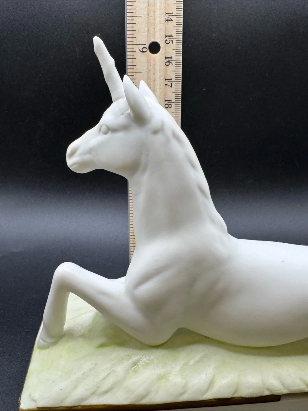 VTG 1970’s Mann White Unicorn Music Box Bisque Porcelain Japan